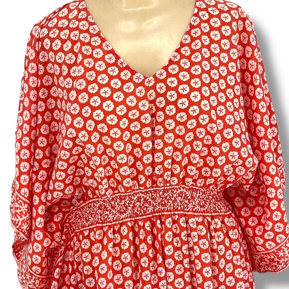 LINDSAY PHILLIPS 60's Inspired Poncho Top/Swim Cover M/L Coastal Hippie Festival - Picture 2 of 6